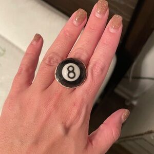 Classic Black and White 8-Ball Accessory Ring